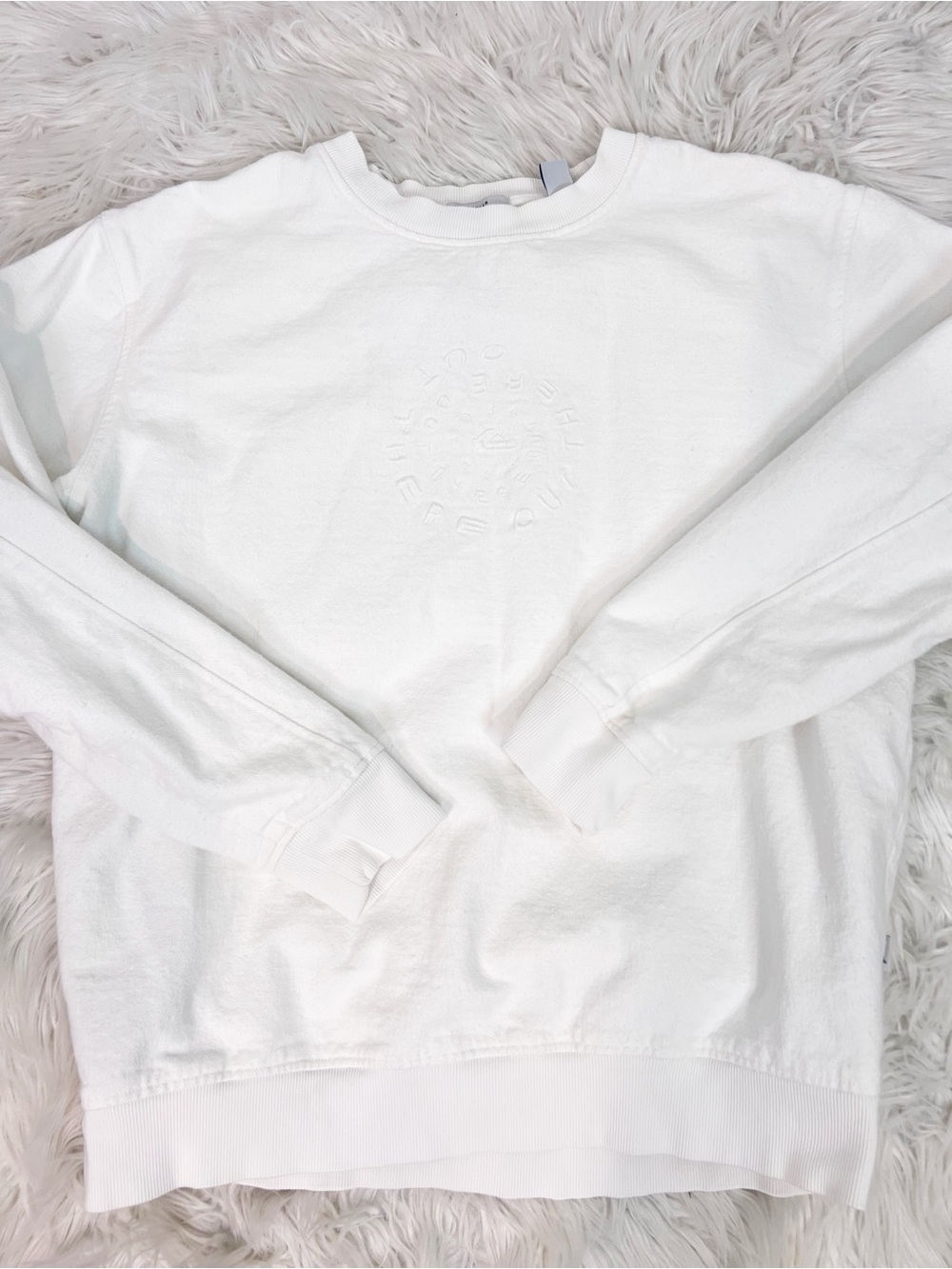 QUIKSILVER WHITE CREWNECK PULLOVER SWEATSHIRT MENS MEDIUM